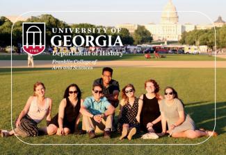 group of UGA public history interns in Washington DC on the Washington Mall