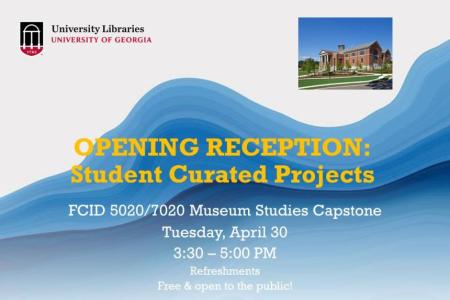 flyer for student exhibit April 30 at Russell Library Special Collections gallery