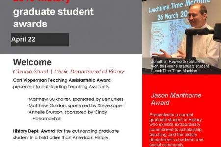 part of front page of 2019 graduate student awards program