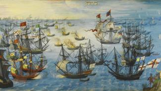photo of art - painting  illus. of Spanish Armada of 1588