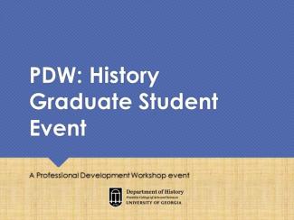 Tityle header for PDW Graduate student professional development workshop