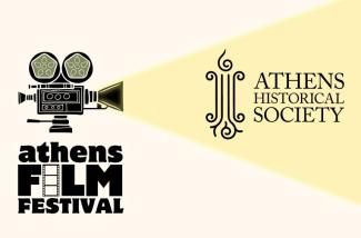 Athens film festival logo with a projector graphic