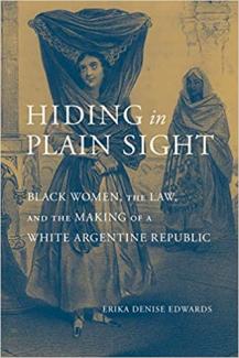 Book cover of "Hiding in Plain Sight" by Erika Edwards. historical of 2 women