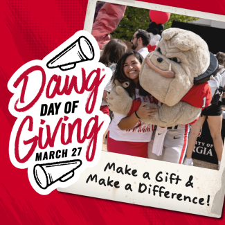 photo of Harry Dawg on Dawg Day of Giving flyer
