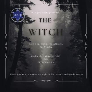 movie flyer for the Witch film screening Oct 30