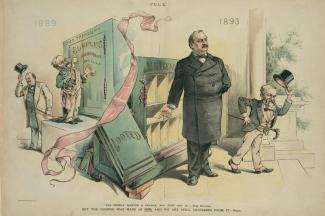 color drawing of Pres. Harrison from news