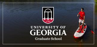 UGA Graduate School title with image of paddler on lake
