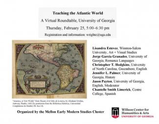 flyer for event Teaching the Atlantic World with historical map image