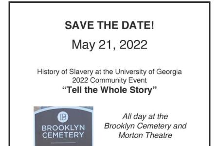 flyer for history of slavery community event May 21