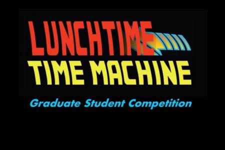 Lunchtime Time Machine logo. Graduate student competition event.