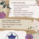 Phi Alpha Theta Meeting flyer for Nov 13