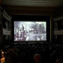photo of audience watching a screening of the Athens Film Project