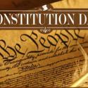 Constitution Day title with photo of a constitution page