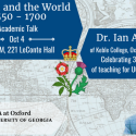 flyer for talk by Dr Ian Archer Oct 4 at 3 PM