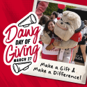 photo of Harry Dawg on Dawg Day of Giving flyer