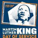 Martin Luther King, Jr., Day of Service graphic poster with image of King