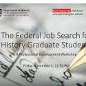 flyer for federal jobs workshop for grad students